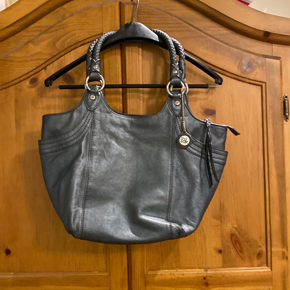 Grey leather The Sak purse